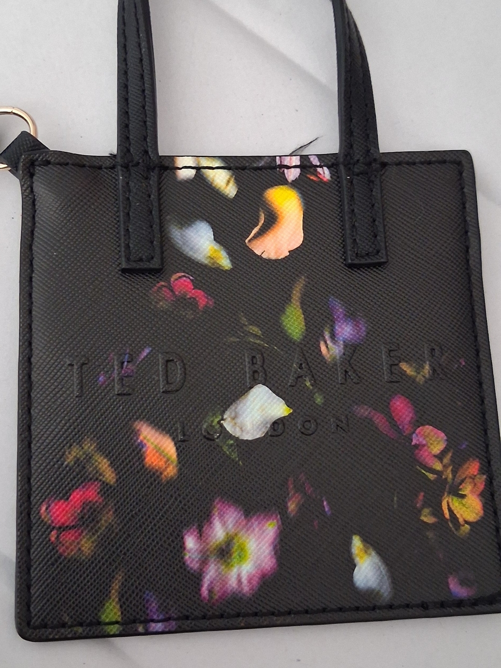 Ted Baker Floral Card Holder Black & Multicolor Like New